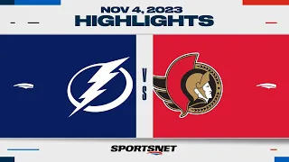 NHL Highlights | Lightning vs. Senators - November 4, 2023