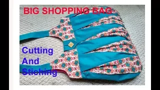 EASY.... handmade big shopping bag / lunch bag/ handbag cutting and stitching in hindi /Travel Bag