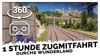 ONE HOUR TRAIN RIDE THROUGH THE ENTIRE WUNDERLAND IN 360° | Miniatur Wunderland