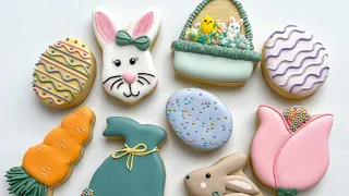 EASTER COOKIES / Easy Easter Cookie Decorating With Royal Icing For Beginners!