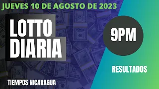 Diaria 9:00 PM Loto Nicaragua hoy JUEVES 10 de agosto, 2023.🟢Loto Jugá 3, Loto Fechas | Resultados