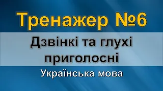 Тренажер №6. Дзвінкі та глухі приголосні (Українська мова)