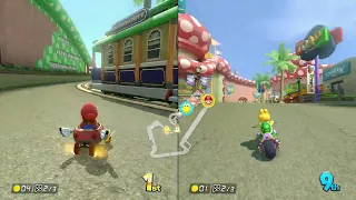 Flower Cup - Mario Kart 8 Deluxe 2 Player Splitscreen [4K 60FPS]