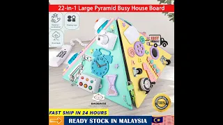 22-in-1 Large Montessori Multifunctional Pyramid Busy Wooden House Board Early Educational Toys