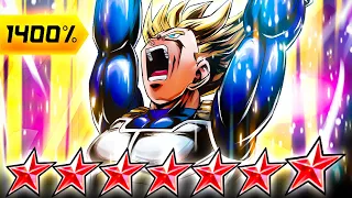 (Dragon Ball Legends) ZENKAI 7, 1400%, 14 STAR HEAT DOME TRUNKS! GREAT FIREPOWER!