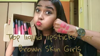 Under ₹250/- Top 11 Liquid Lipstick for Brown Skin Girls | Indian skin - pinks ,reds & nudes |