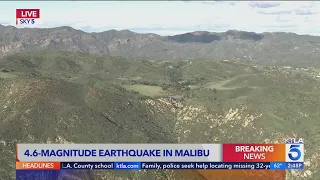 Earthquake shakes Los Angeles; 4.6 magnitude quake centered in Malibu