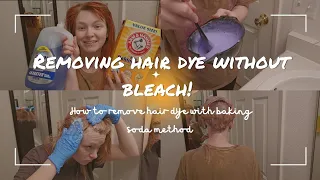 How to remove hair dye WITHOUT BLEACH!| BAKING SODA HAIR COLOR REMOVER METHOD | FAIL?