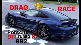 PORSCHE 911 Turbo S 992 2020 года. Новый король DRAG RACE.