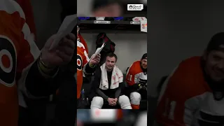 Morgan Frost's dad gives EPIC pregame lineup read in Flyers locker room