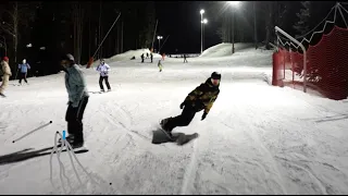 Evening snowboarding in Sochi | Overview of the Gazprom resort l Alexey Sobolev