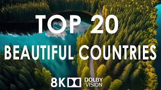 TOP 20 Most Beautiful Countries in the World - 8K HDR 60fps Dolby Vision with Relaxing Music