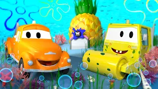 Steve este Sponge Bob - Vopsitoria lui Tom în Orasul Masinilor 🎨 Desene pentru copii