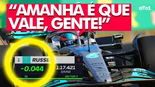 A REAÇÃO DE GEORGE RUSSELL APÓS CONSEGUIR SUA PRIMEIRA POLE POSITION NA HUNGRIA