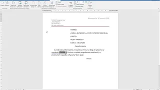 MS Word - korespondencja seryjna