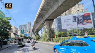 BANGKOK - Phrom Phong to On Nut BTS Street View Bicycle 4K