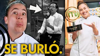 Reacción de Carla Giraldo al convertirse en ganadora de master chef celebrity 2021.