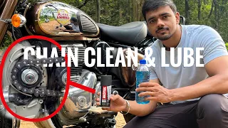 CHAIN CLEAN AND LUBRICATION OF MY ROYAL ENFIELD CLASSIC 350 REBORN