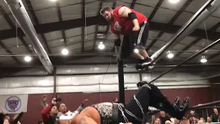 GrimsToyShow Nearly Kills Wrestler (Ladder Dive)