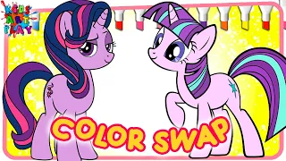 My Little Pony Starlight Glimmer And Twilight Sparkle COLOR SWAP Coloring Pages How To Color