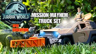 JURASSIC WORLD Epic Evolution, Mission Mayhem Truck set Review #jurassicworld #dinosaurs