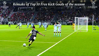 PES 2020 - Remake of Top 10 Free Kick Goals of the season 19/20 | HD