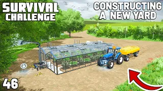 CONSTRUCTING A NEW YARD! LAKE VIEW FARM?| Survival Challenge | Farming Simulator 22 - EP 46