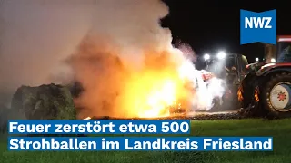 Brand in Bockhorn: Feuer zerstört 500 Strohballen im Landkreis Friesland