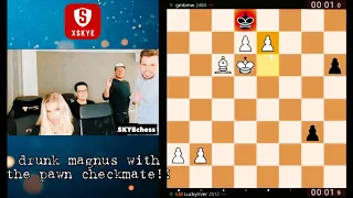 drunk magnus with the pawn checkmate