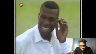 WOAH! AMERICAN REACTS TO FAMOUS CRICKET FIGHT CURTLY AMBROSE VS STEVE WAUGH TRINIDAD 1995 (REACTION)