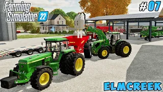 Big plow, greenhouses w/ auto sales, making seedbed, sowing barley | Elmcreek | FS 22 | ep #07