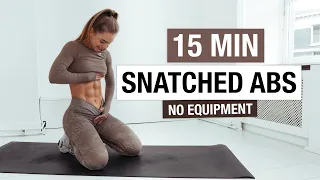 15 MIN SNATCHED AB WORKOUT - No Equipment, Home Workout