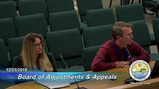 Board of Adjustments and Appeals Meeting — 12/05/2019 - 6:00 p.m.