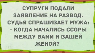 Супруги подали заявление на развод. Сборник  Свежих Анекдотов! Юмор!