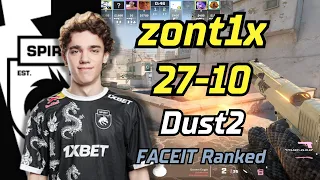 Spirit zont1x (27-10) (Dust2) | FACEIT Ranked | May 4, 2024#cs2 #pov