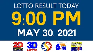 Lotto Results Today May 30 2021 9pm Ez2 Swertres 2D 3D 6/49 6/58 PCSO