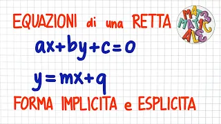 EQUAZIONE di una RETTA in FORMA IMPLICITA e in FORMA ESPLICITA _ PC61