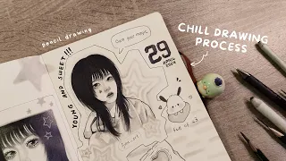 Draw with me ★ filling the sketchbook spread