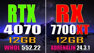 RTX 4070 vs RX 7700XT || NEW DRIVER || PC GAMES TEST ||