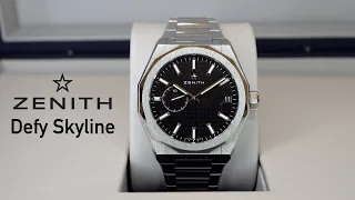 Unboxing & Review Zenith Defy Skyline black dial - underrated luxury steel sports watch?