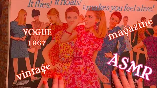 ASMR Vintage Magazine Flip Through (British Vogue, 1967) | Whispering, Reading, Page Turning Sounds