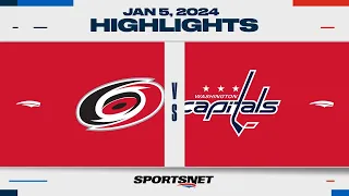 NHL Highlights | Hurricanes vs. Capitals - January 5, 2024