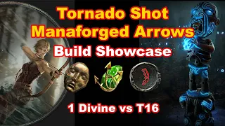 [POE 3.22] Tornado Shot Manaforged Arrows Deadeye | 1 Divine vs T16