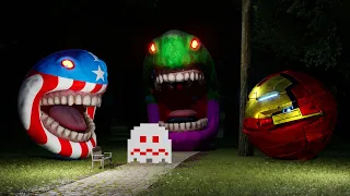 Ghost vs Captain America Ironman Hulk [Pacman's Avengers]