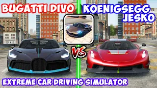 Extreme Car Driving Simulator Bugatti Divo Vs Koenigsegg Jesko