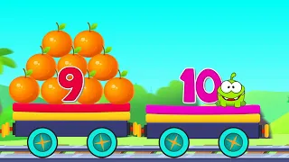 Om Nom travels by train and studies numbers / Learn English with Om Nom / Educational Cartoon