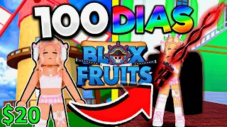 FILME: SOBREVIVI POR 100 DIAS NA CONTA DA MINHA NAMORADA e... - BLOX FRUITS!! (ROBLOX)