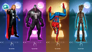 DC Marvel Tiles Hop, Thor vs Venom vs SpiderMan vs Groot