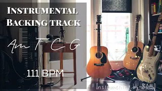 A minor Rock Backing track, Am F C G | 111BPM 🎵  🎸