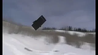 Possibly the most insane sledding jump in Wyoming back in the good old days.